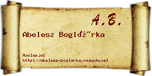 Abelesz Boglárka névjegykártya